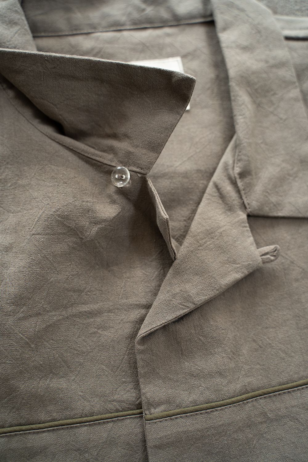 【ラスト1点】"square"pajama washed cotton(MOSS GRAY)【ユニセックス】【セットアップ】