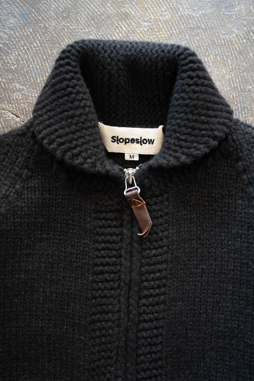 【ラスト1点】yak/lambs multi ply HAND KNITTING cowichan sweater(BLACK)
