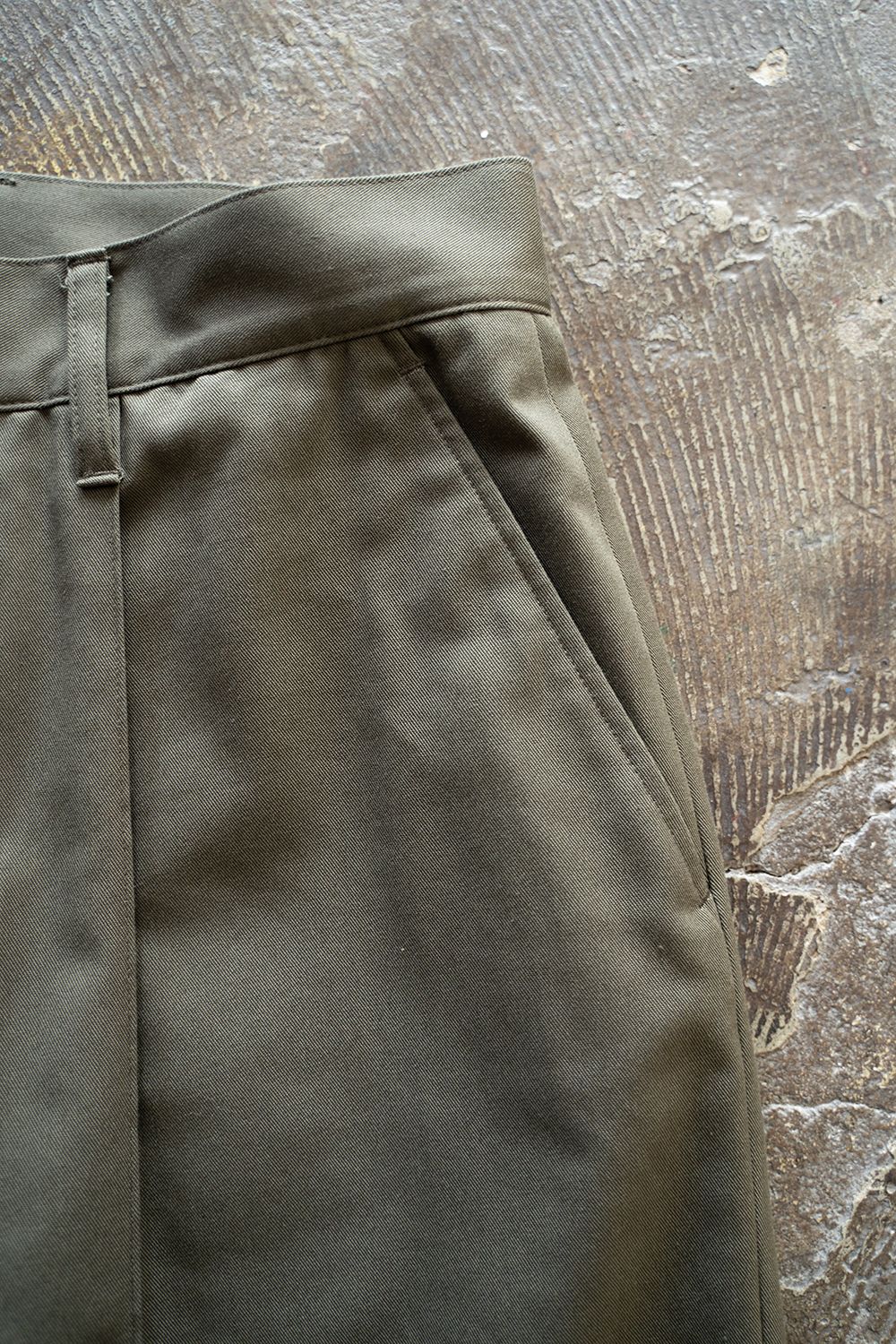 【ラスト1点】【24AW】1-Tack Baggy Trousers/1タックバギートラウザーズ(OLIVE)