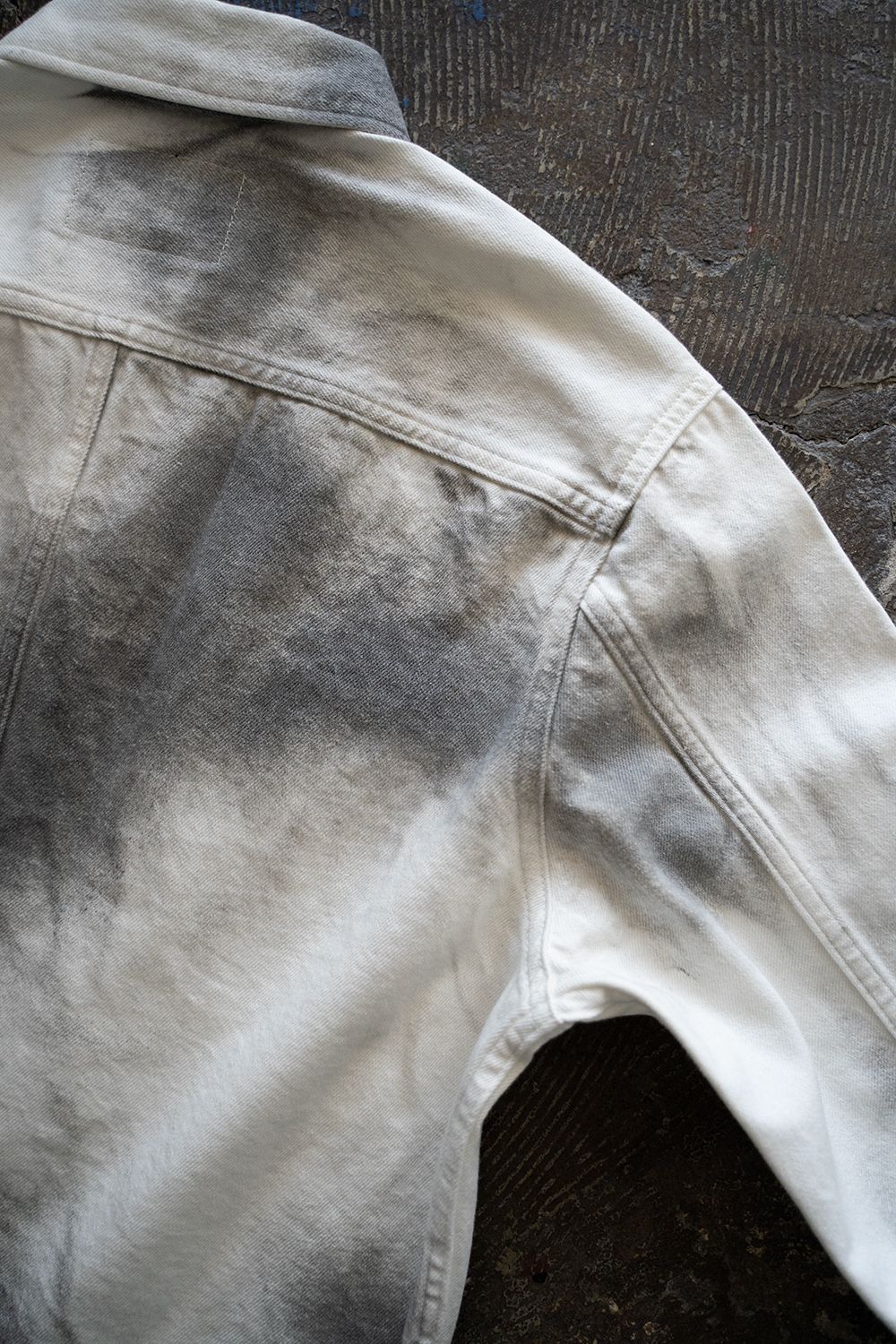 【ラスト1点】【25SS】Spray Short Denim Jacket/スプレーショートデニムジャケット(WHITE×BLACK)