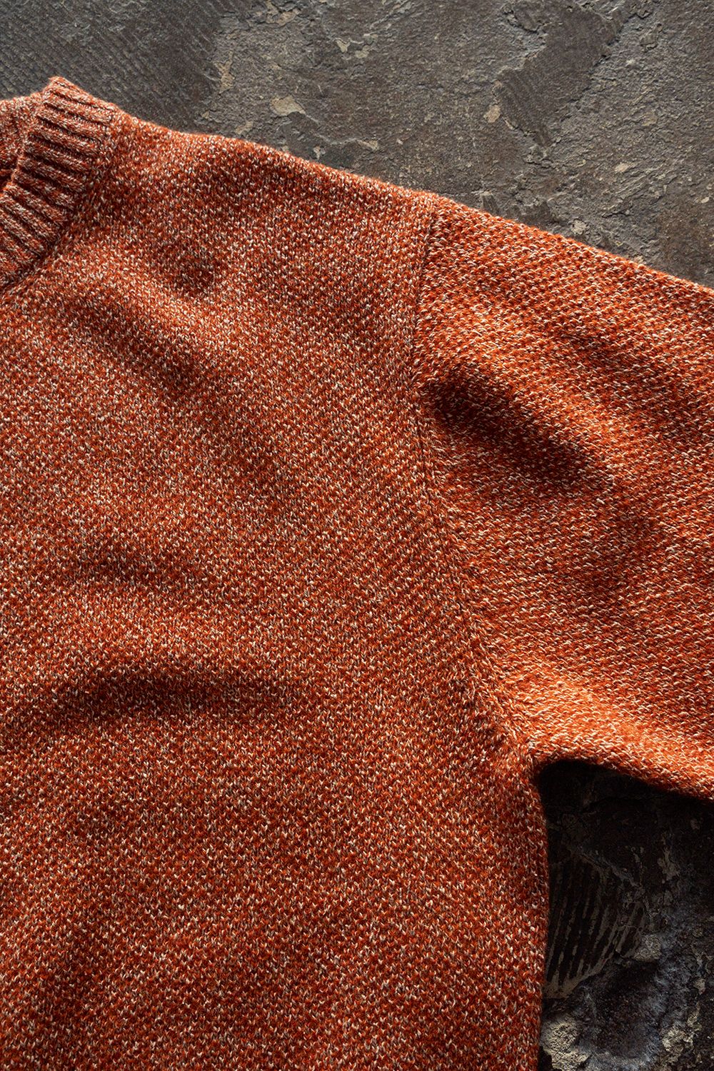 【26AW】ラムウール×ローシルクメランジニット(MELANGE ORANGE)