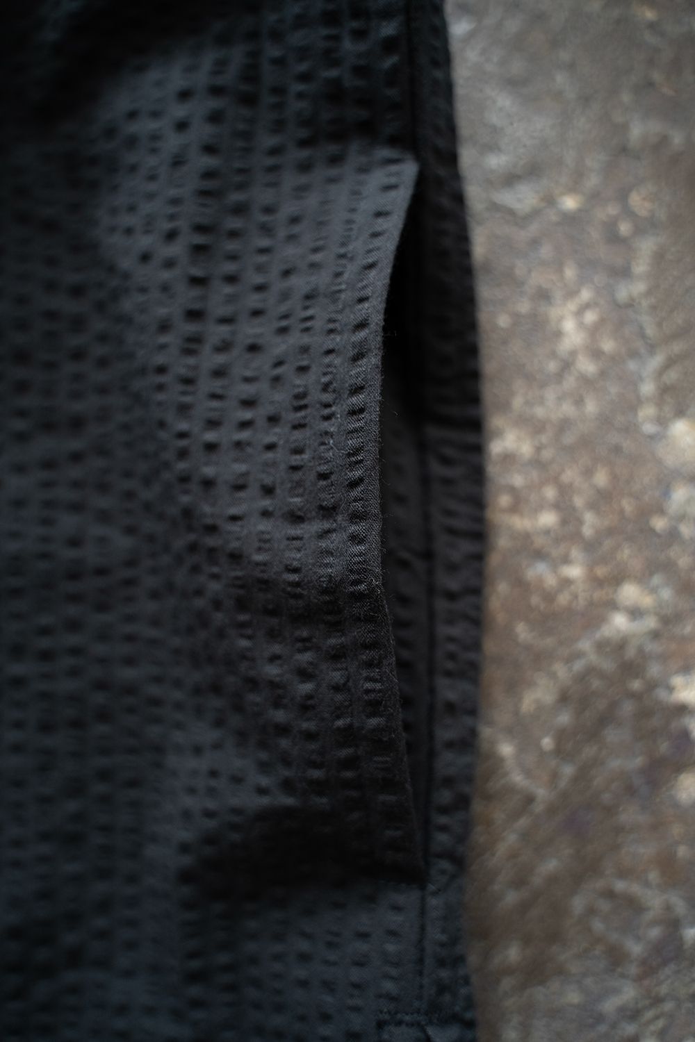 【25SS】"nite game"pajama(seersucker BLACK)【ユニセックス】【セットアップ】