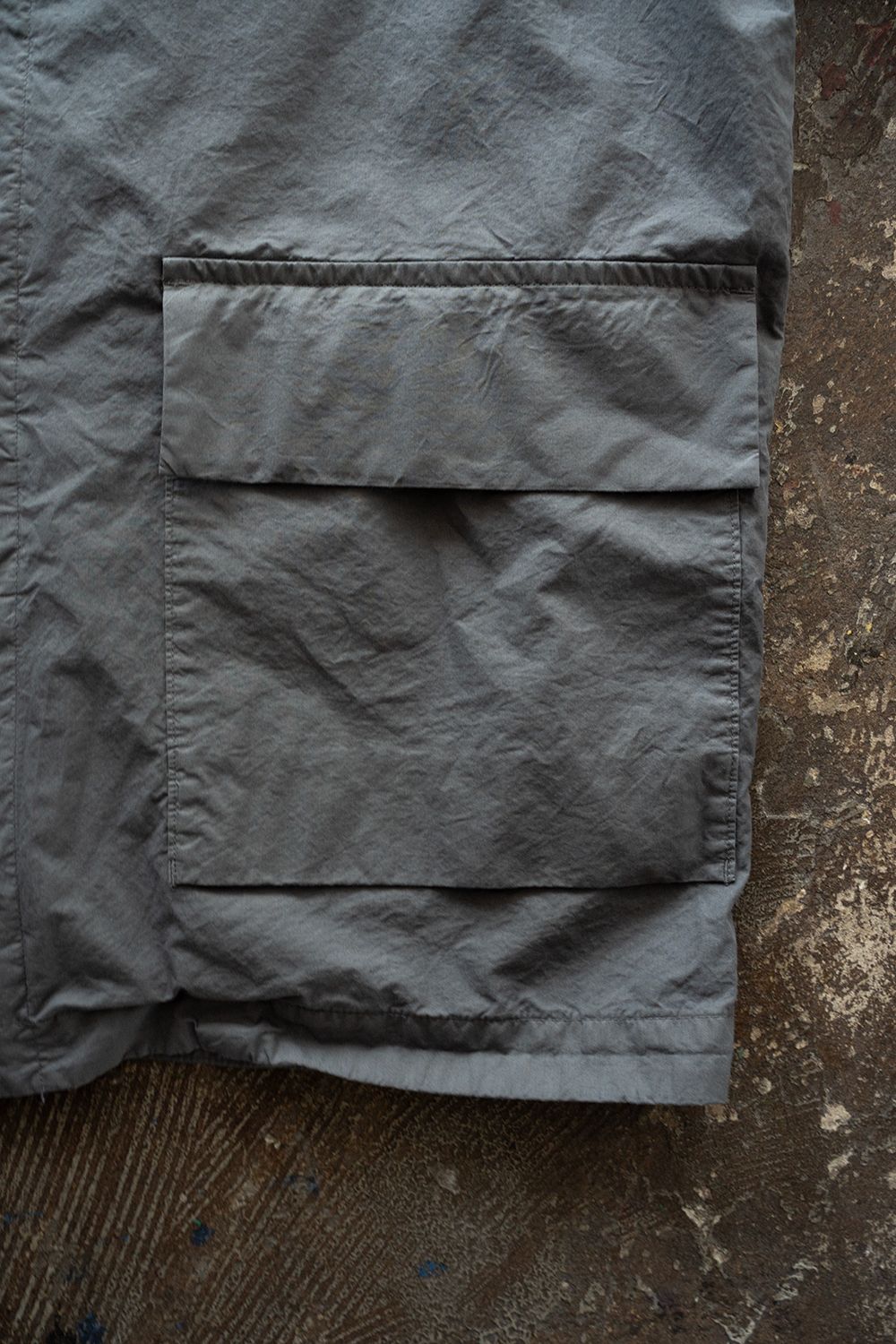 【26SS】ガーメントダイステンカラーハーフコート(BLUE GREY)