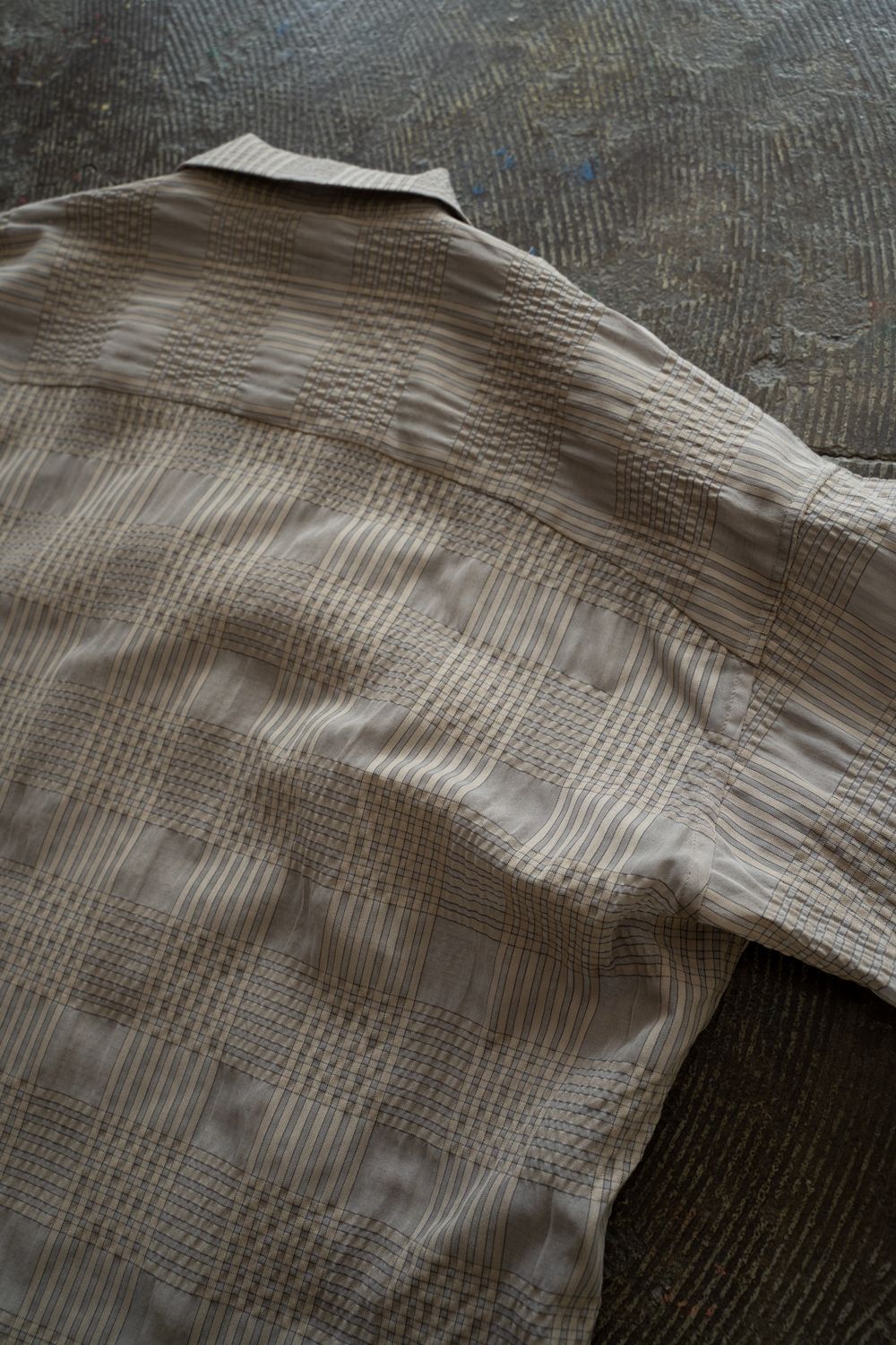 【ラスト1点】【25SS】Sheer Plaid H/S SH / シアーチェックハーフスリーブシャツ (BEIGE)