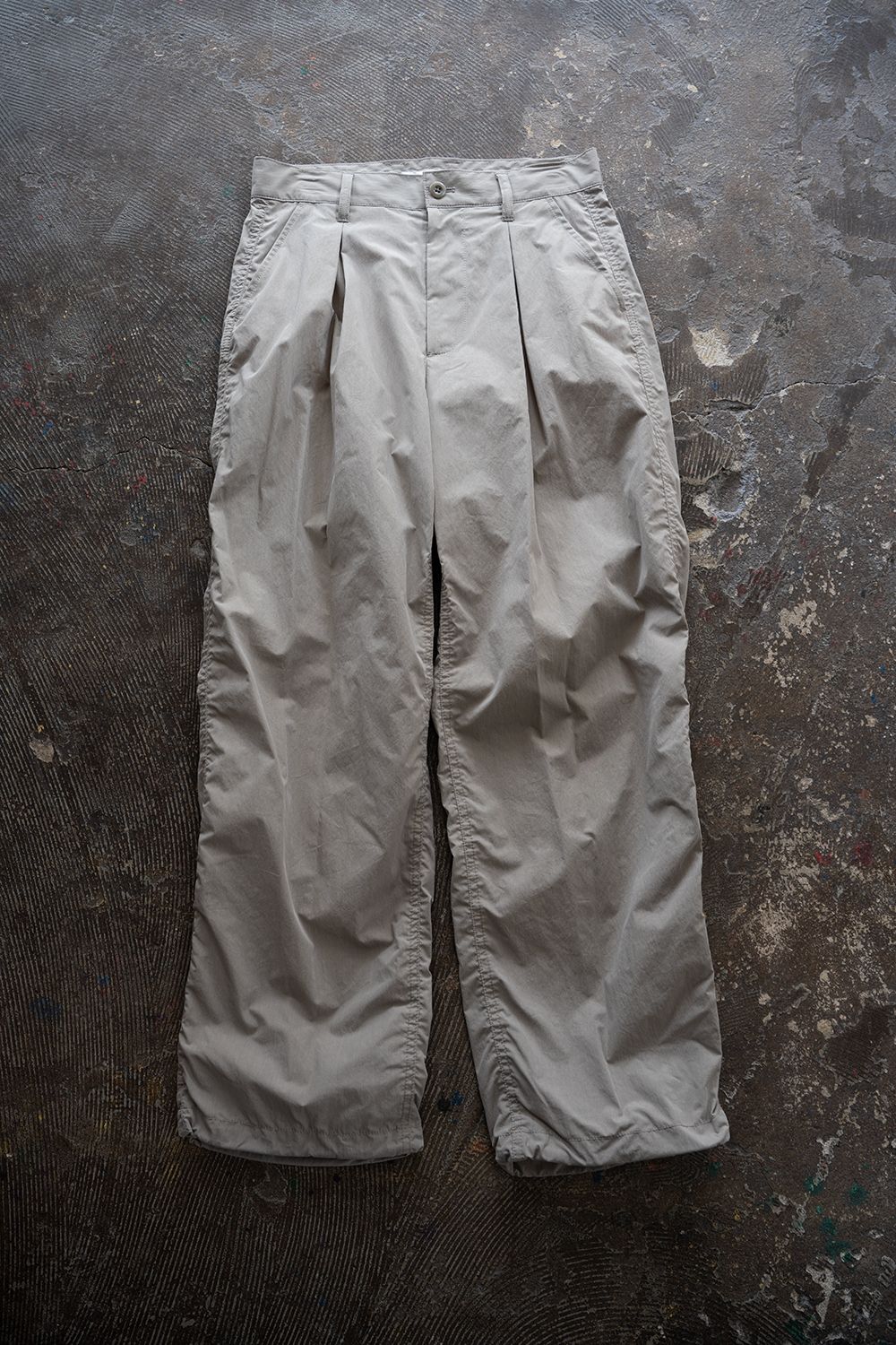 【26SS】2-Tack Puckering Wide Pants/2タックパッカリングワイドパンツ(LIGHT GRAY)