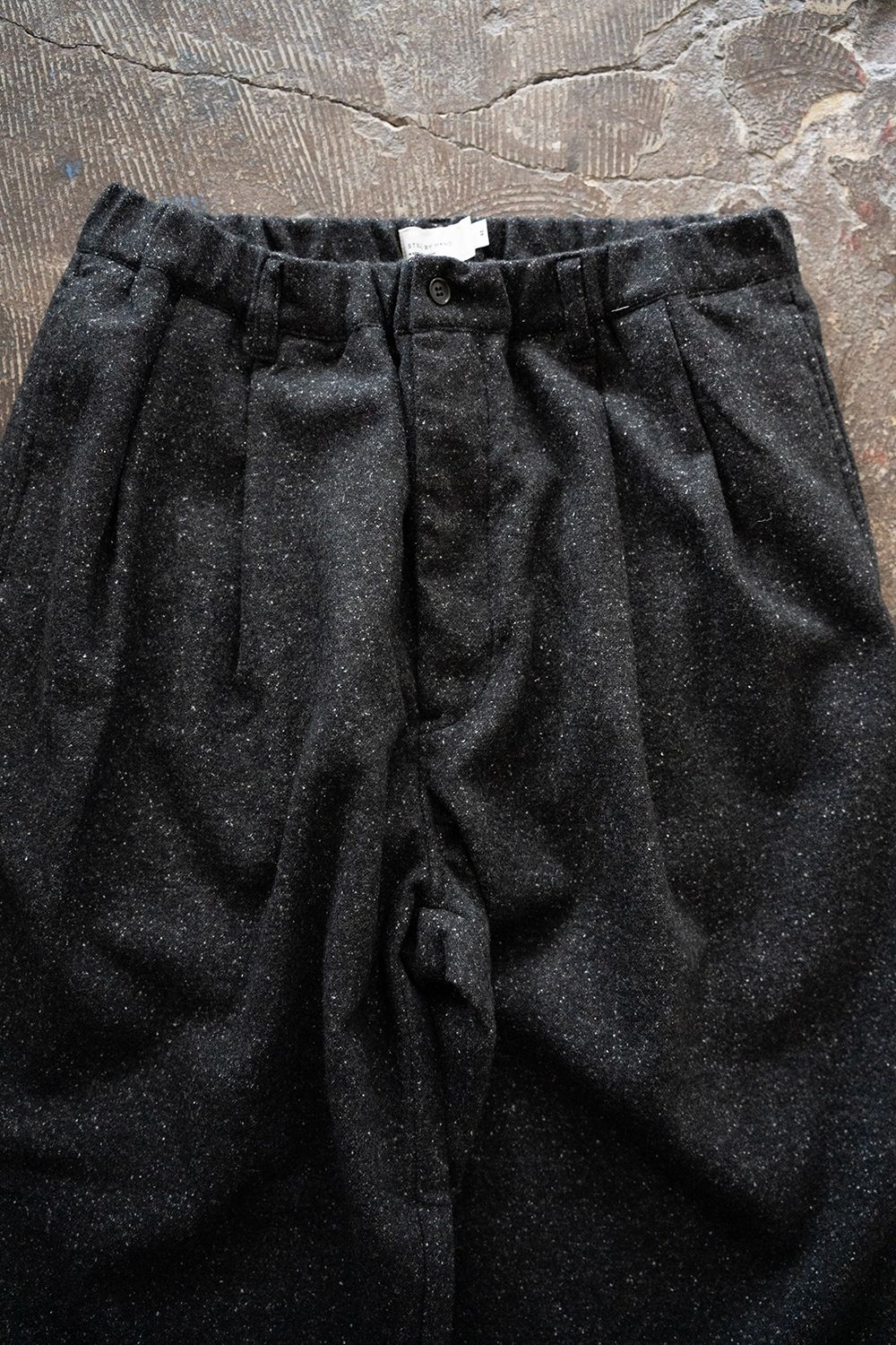 【25AW】5者混ネップツイードスラックス(CHARCOAL)