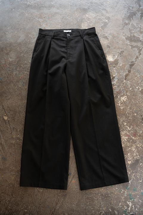 【26AW】2-Tack Wide Slacks/2タックワイドスラックス(BLACK)