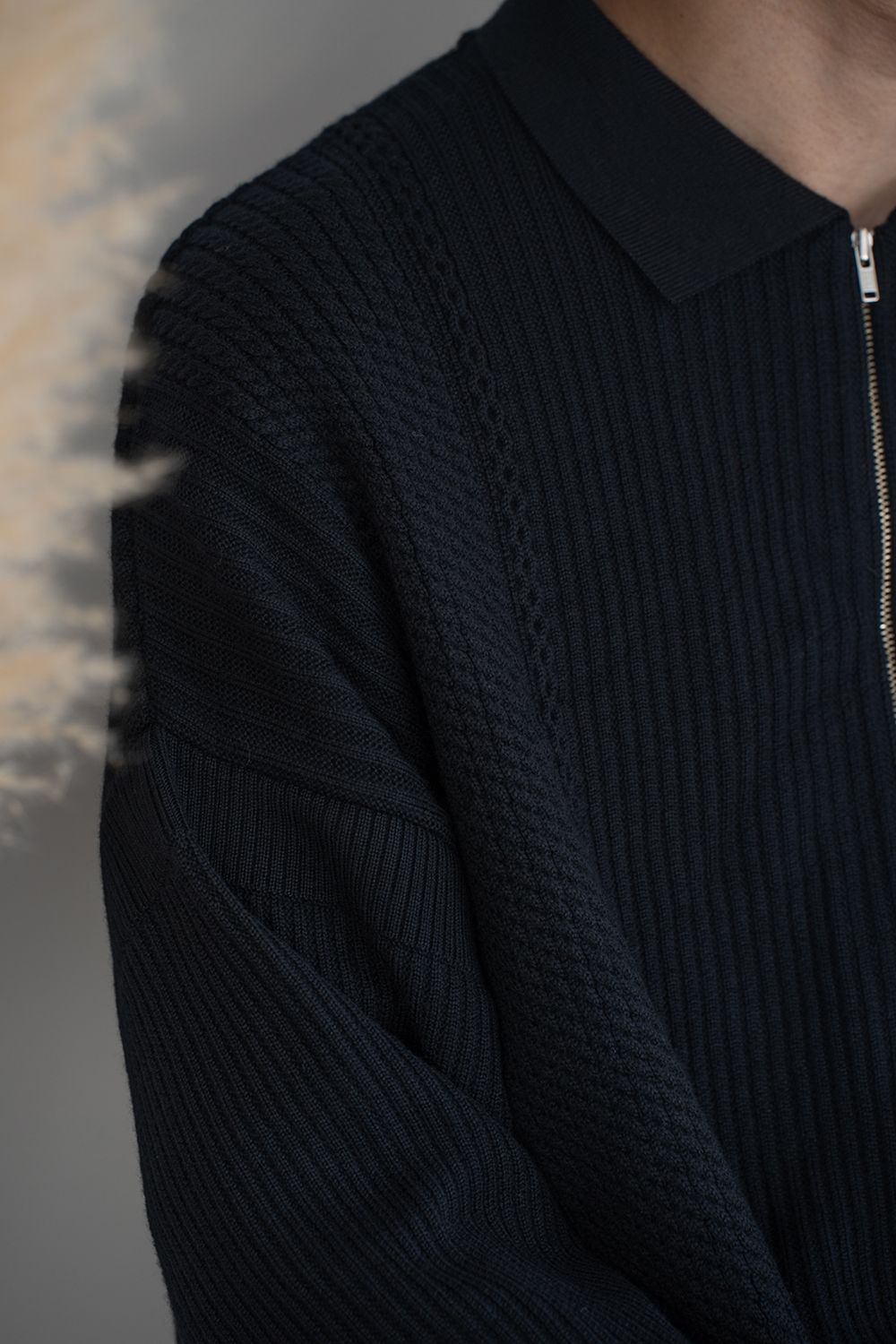 【26AW】Teriha Zip Polo(BLACK)