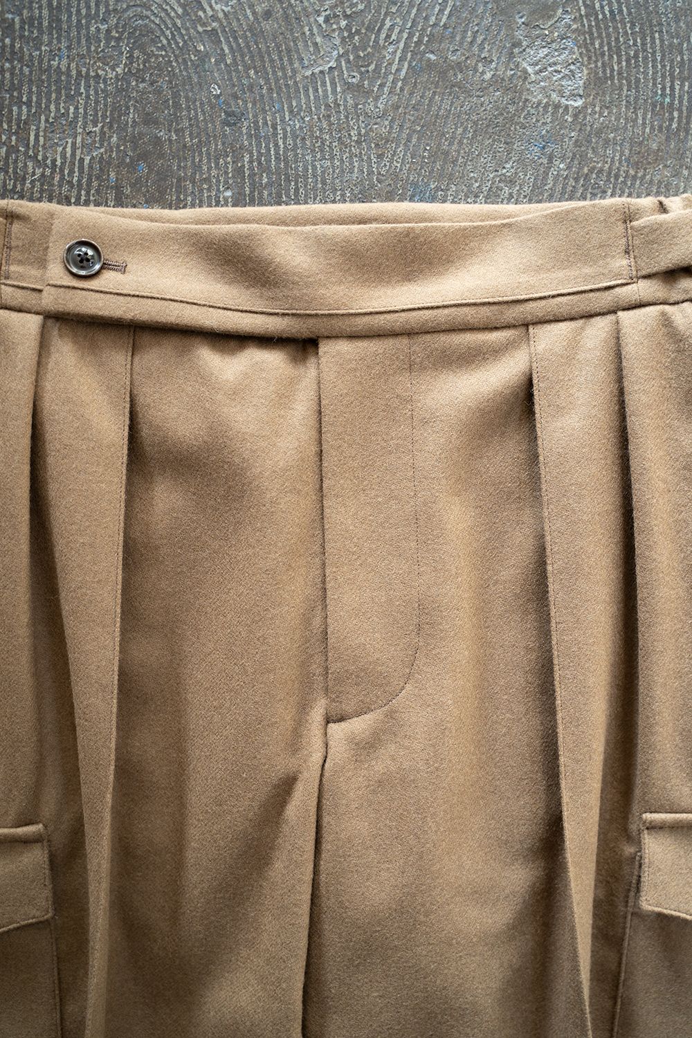 【ラスト1点】【22AW】2-Tack Flannel Cargo Pants/2タックフランネルカーゴパンツ(BEIGE) - 1