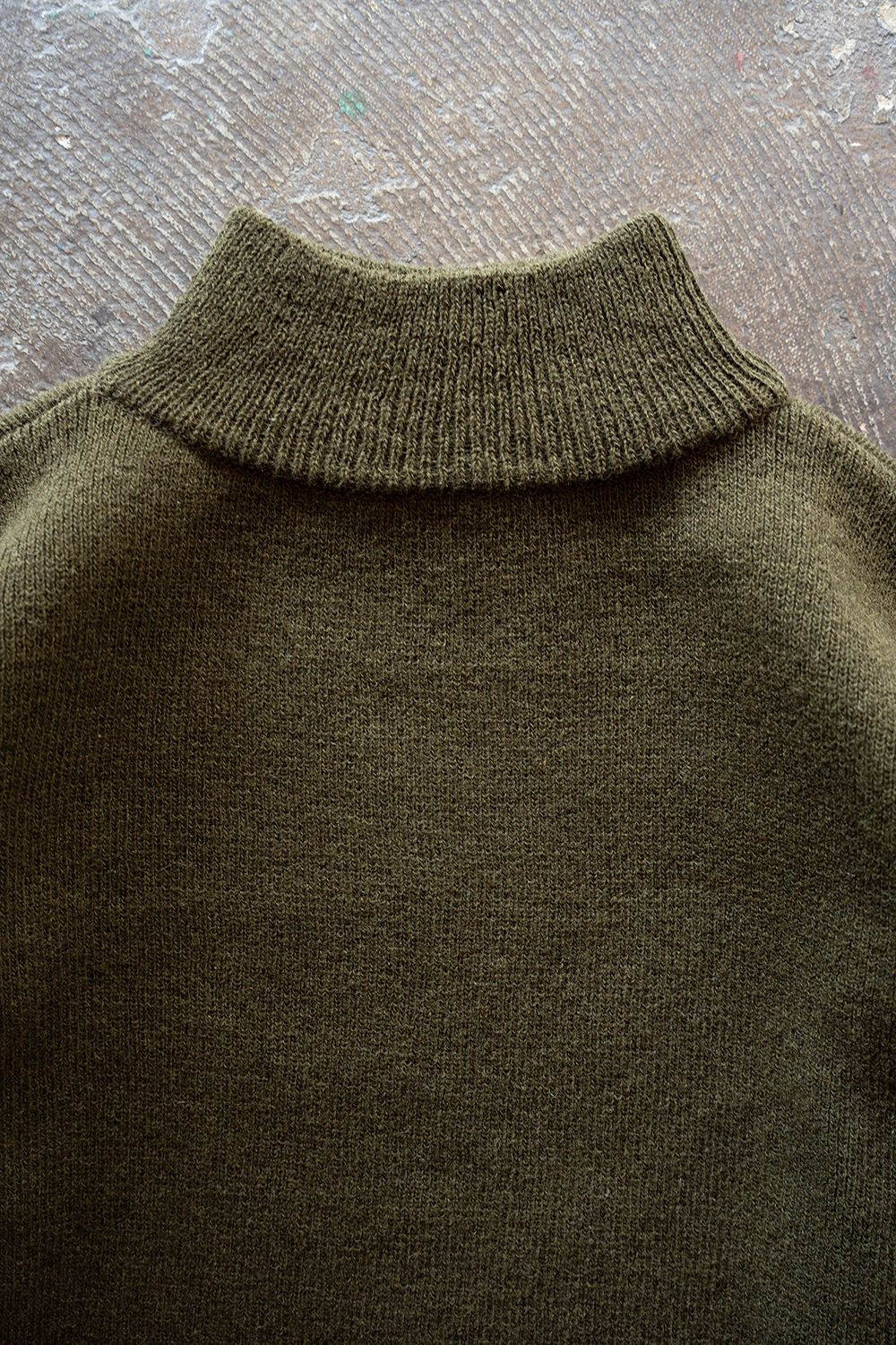 Hard twisted Shetlandwool GOB sweater(OLIVE KHAKI)