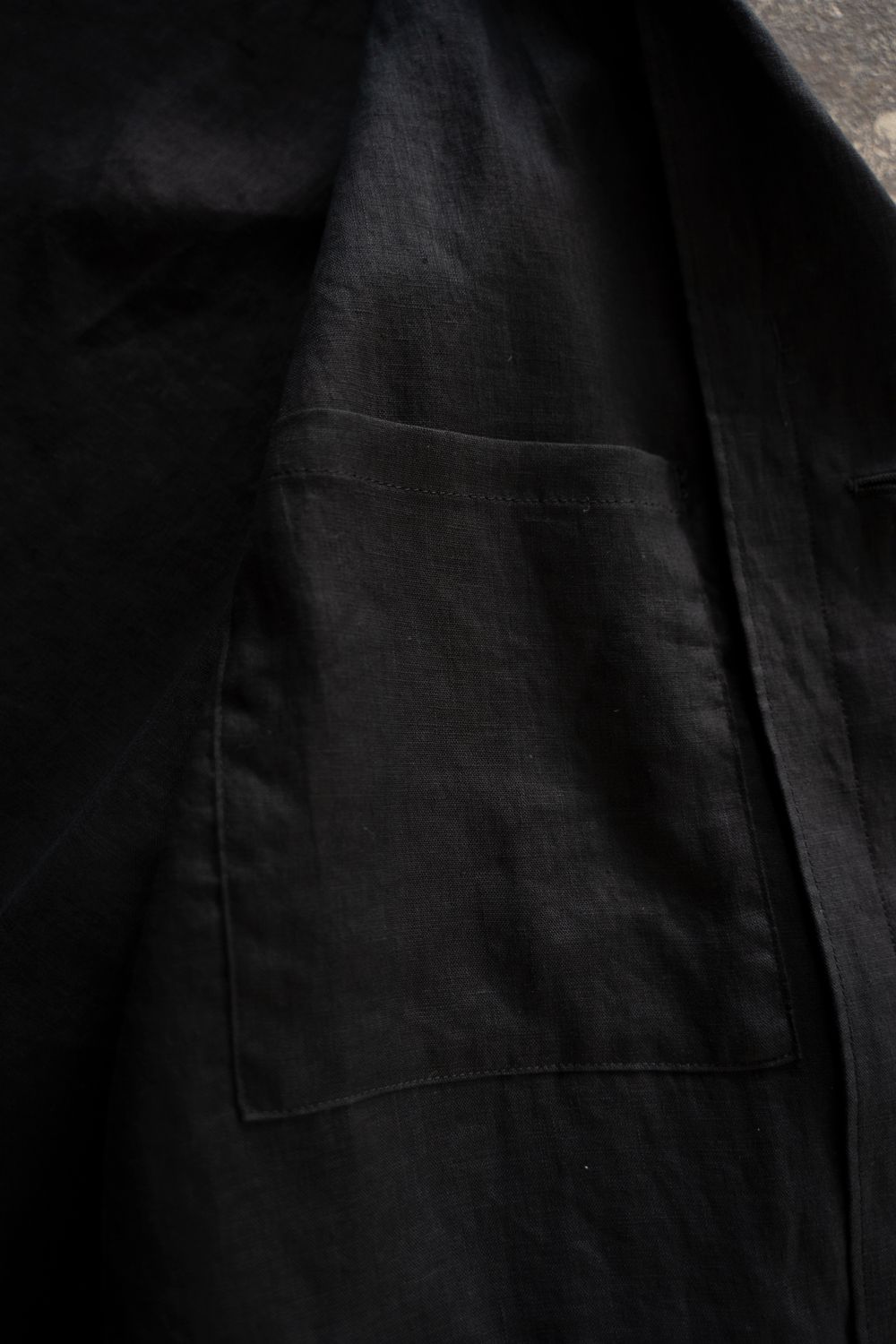 【ラスト1点】【26SS】リネンミニマルカバーオールジャケット(BLACK)