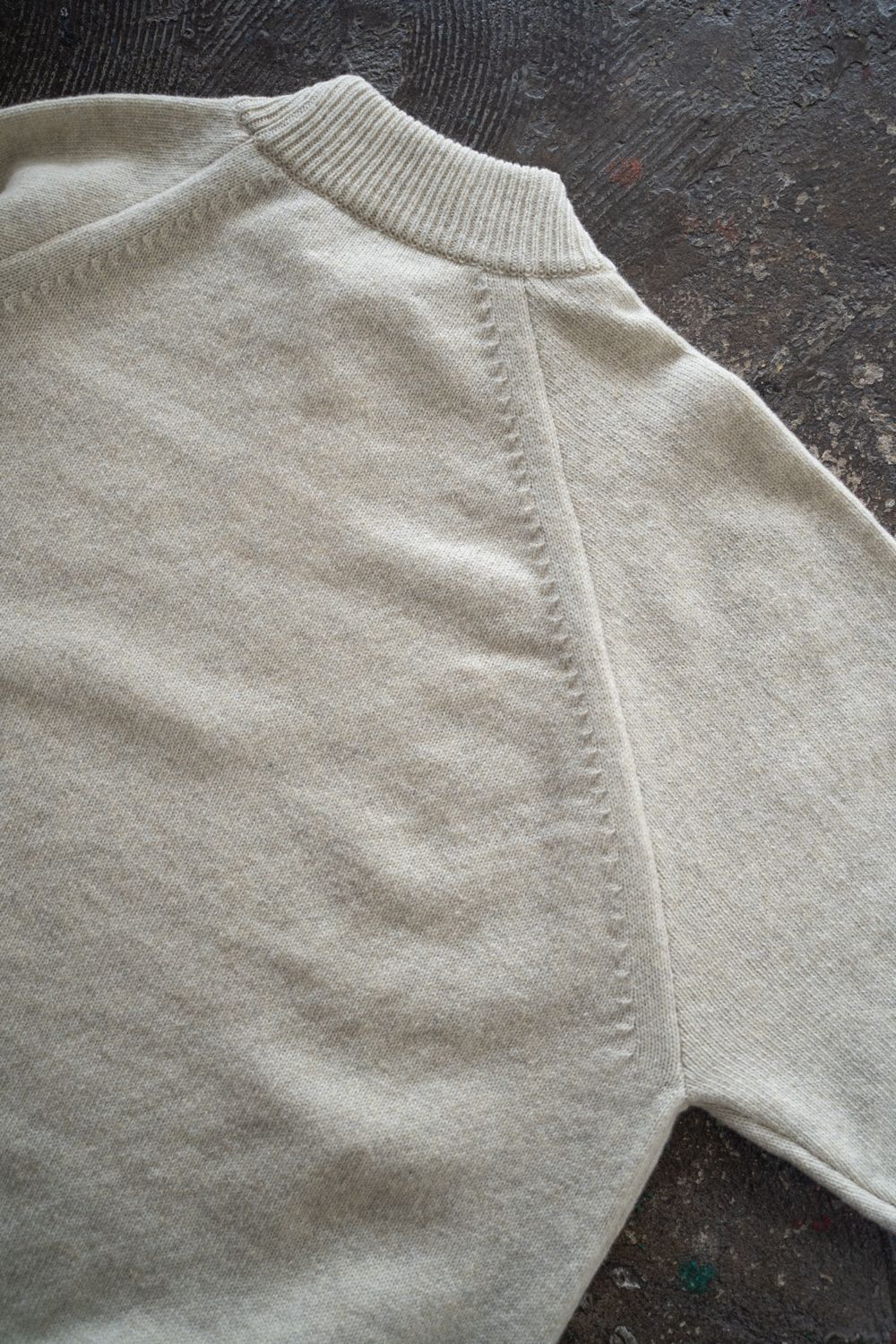 【25AW】モックネックメランジニット(MELANGE OATMEAL)