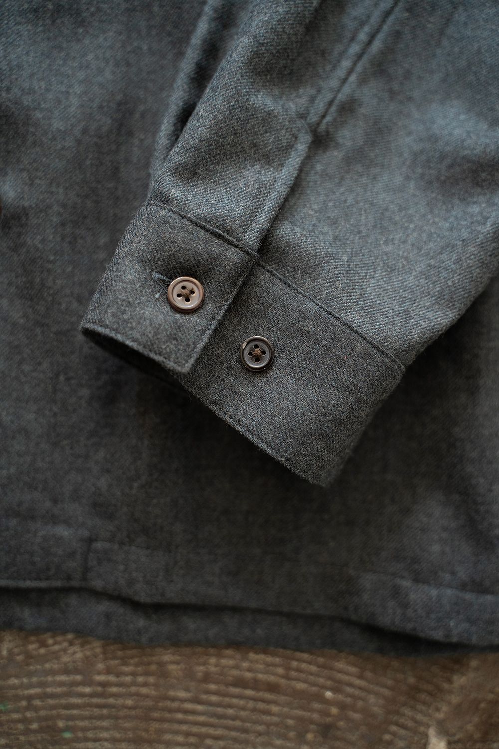 【ラスト1点】【24AW】Super120'sウールシャツ(BLUE CHARCOAL)