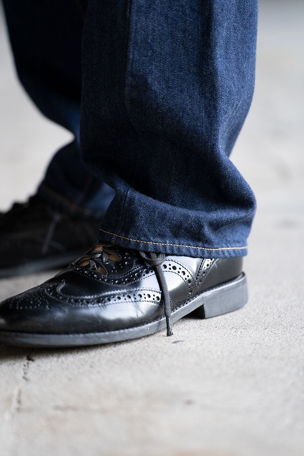 【ラスト1点】【22AW】本藍スビンコットン13.5ozストレートデニム(NAVY ONE WASH)