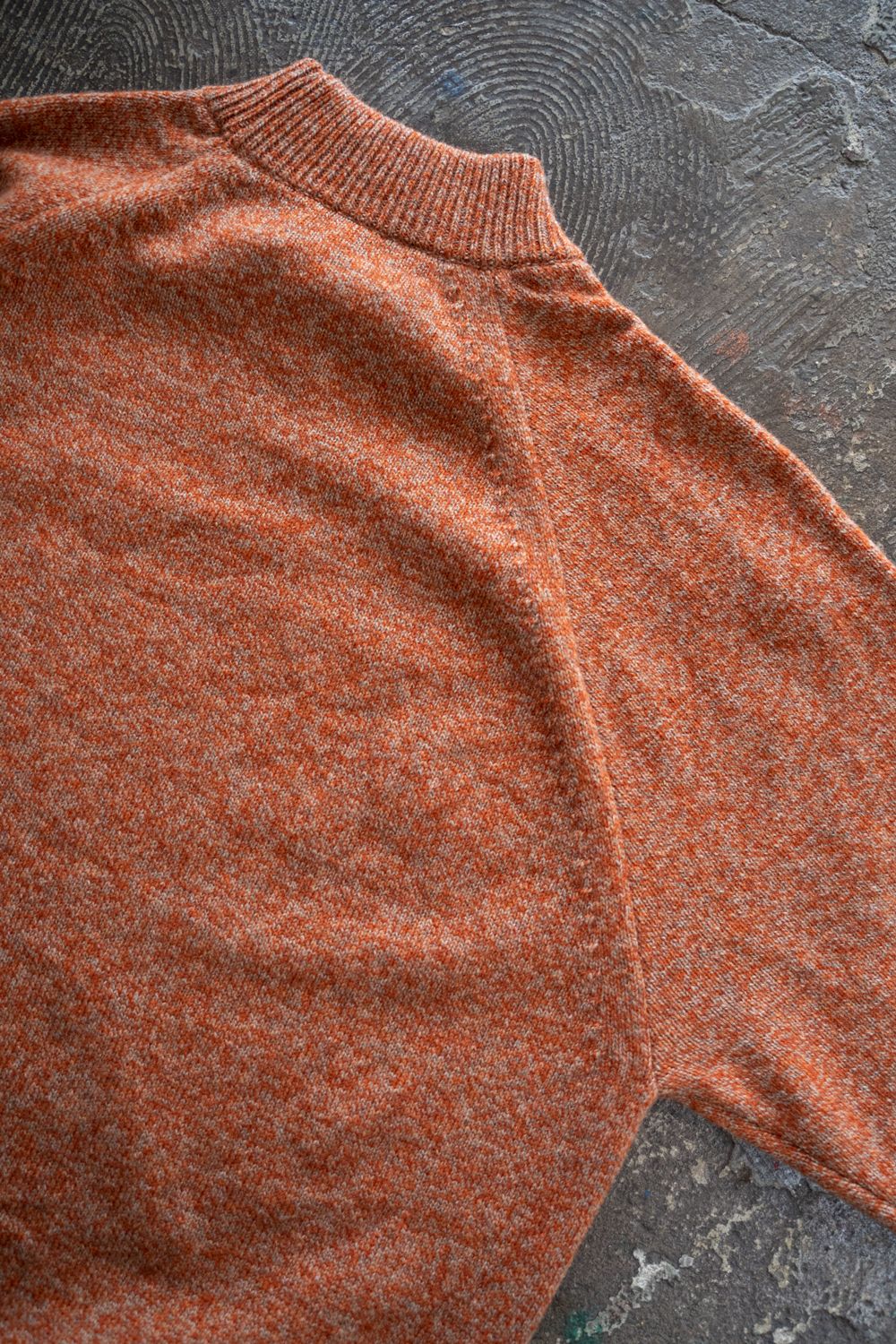【ラスト1点】【25AW】モックネックメランジニット(MELANGE ORANGE)
