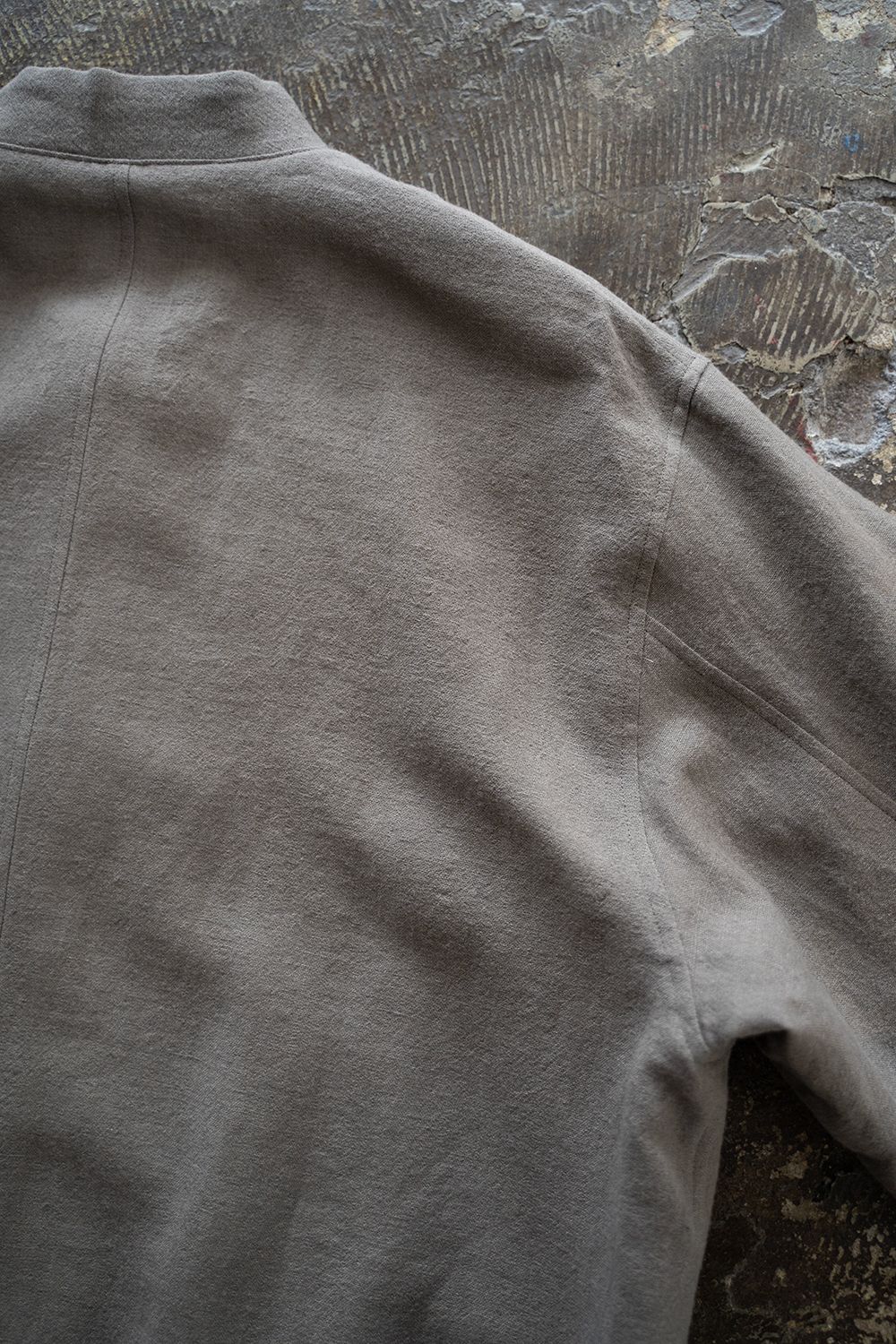 【ラスト1点】【24AW】リネン×ウールスタンドカラーブルゾン(TAUPE)
