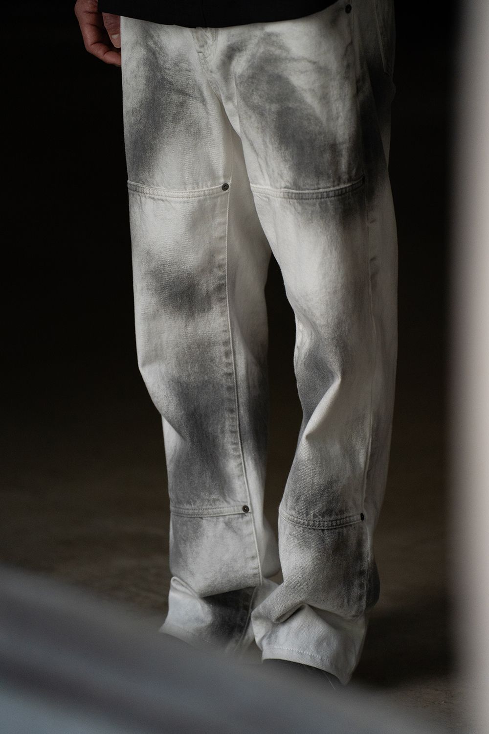 【ラスト1点】【25SS】Spray Work Denim Pants/スプレーワークデニムパンツ(WHITE×BLACK)