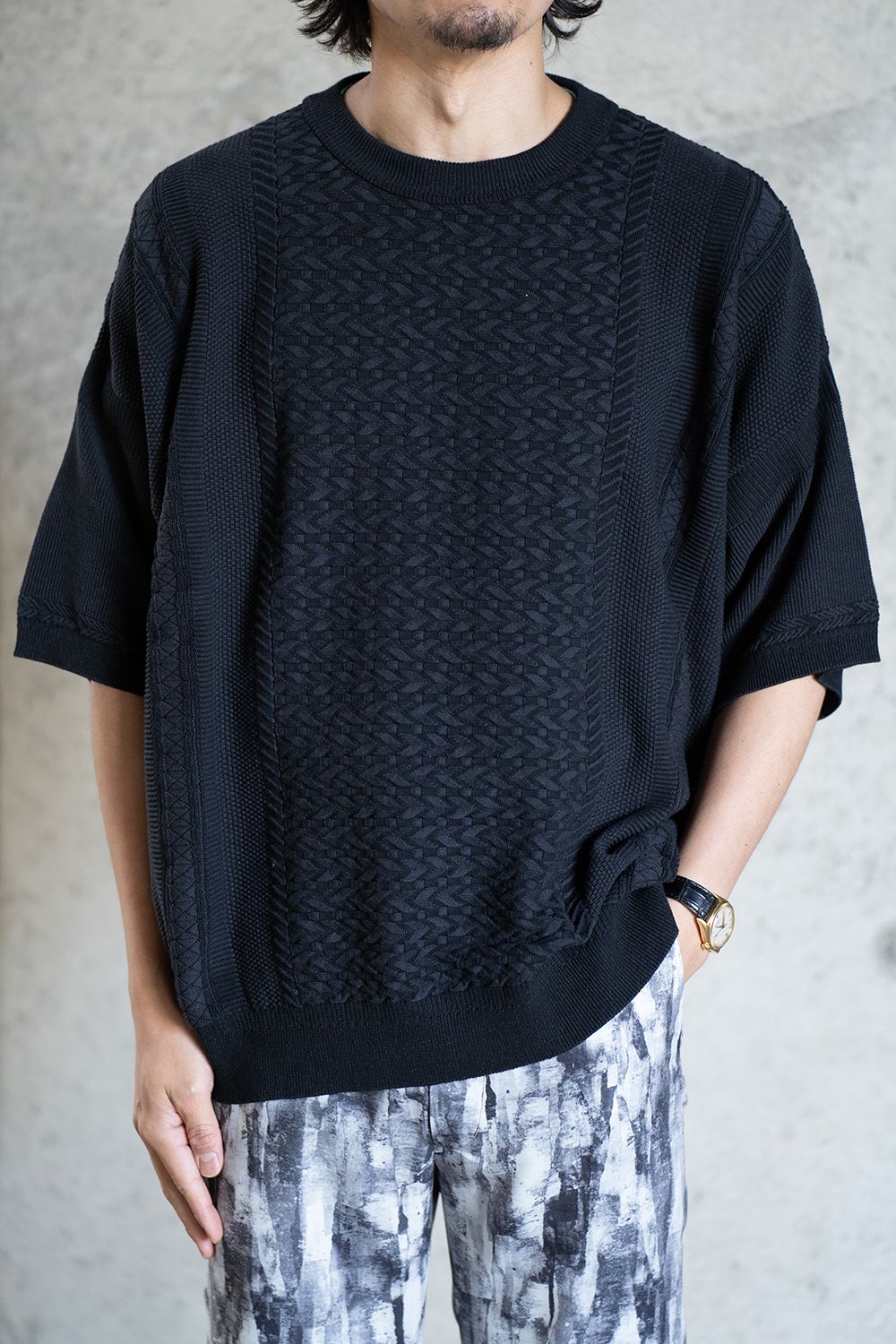 【ラスト1点】【24SS】Kusabue Knit(BLACK)