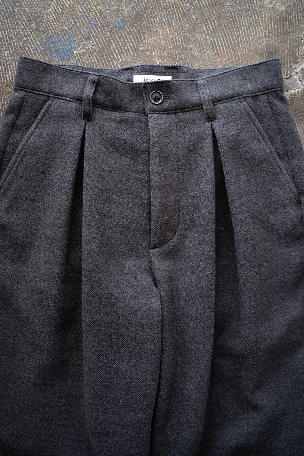 【25AW】2-Tack Wide Trousers/2タックワイドトラウザーズ(CHARCOAL)