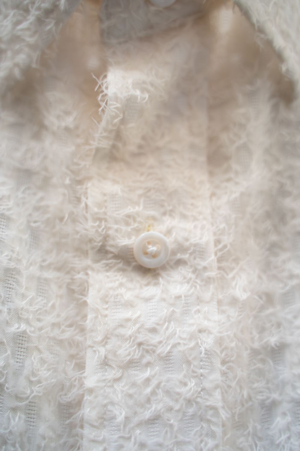 【ラスト1点】【25AW】Fuzzy Sheer L/S Shirt/ファジーシアーロングスリーブシャツ(WHITE)