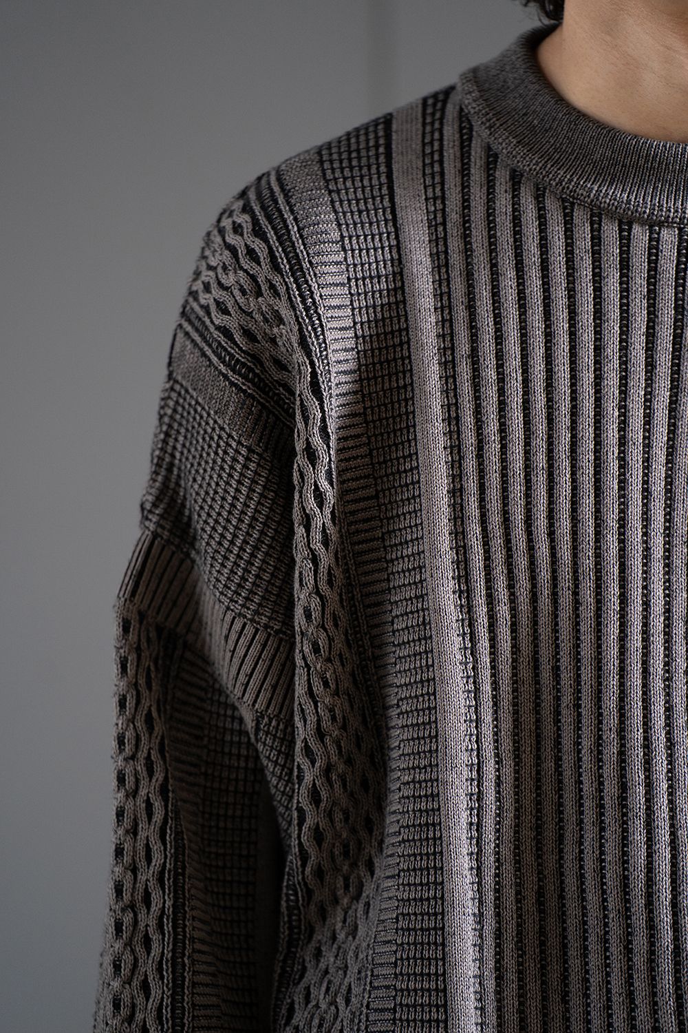 YASHIKI - 【ラスト1点】【24AW】Kuchiba Knit(CHARCOAL) | Salty YASHIKI - 【ラスト1点】【24AW】Kuchiba Knit(CHARCOAL) | Salty