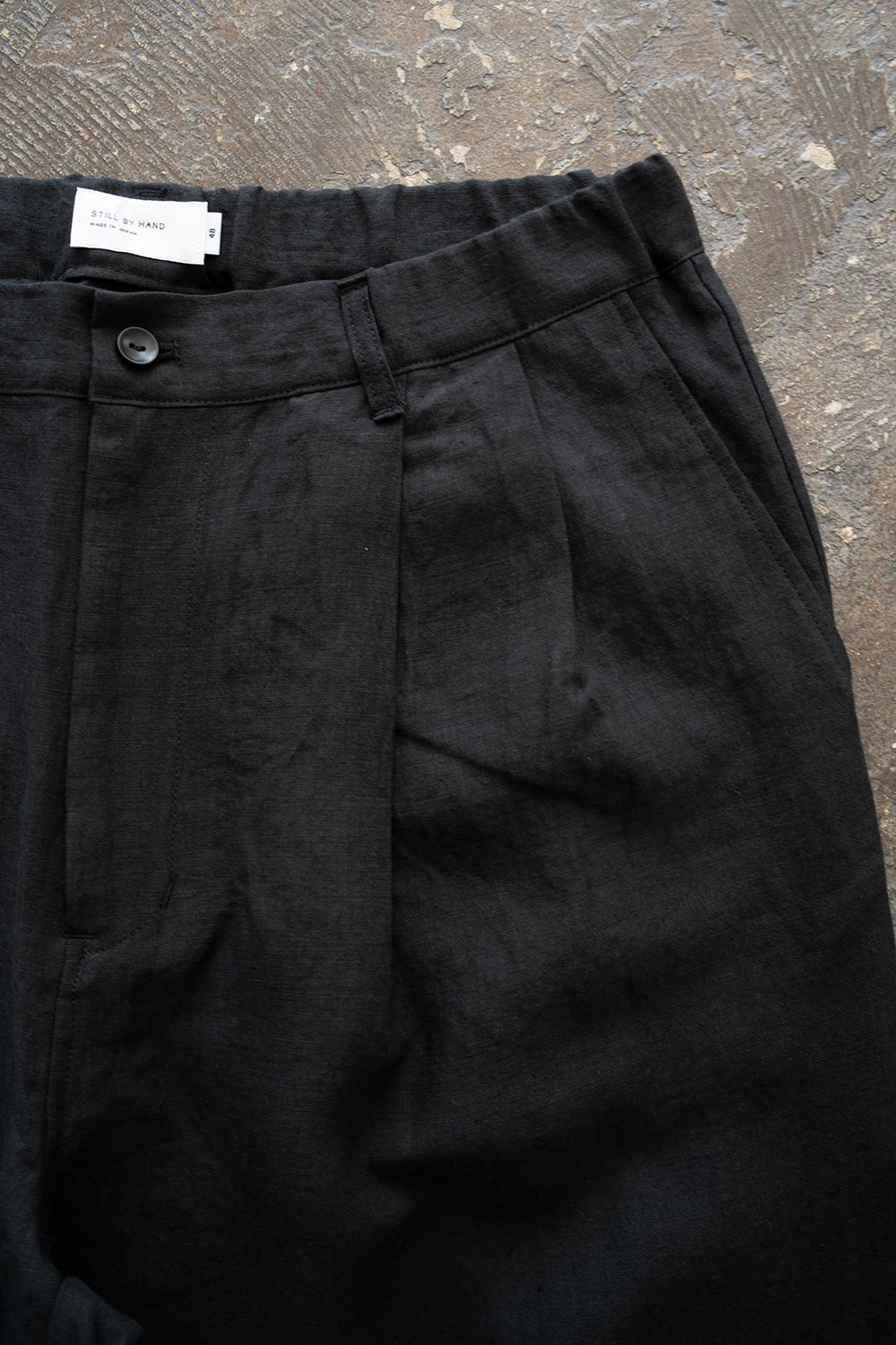 【26SS】リネン2タックワイドイージーパンツ(BLACK)