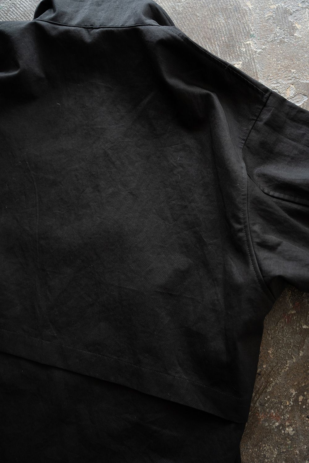 【26SS】コットン×リネンスタンドカラーブルゾン(BLACK)