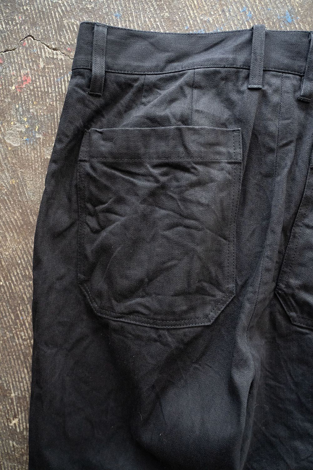 【ラスト1点】【25SS】1-Tack Bootcut Denim Pants/1タックブーツカットデニムパンツ(BLACK)