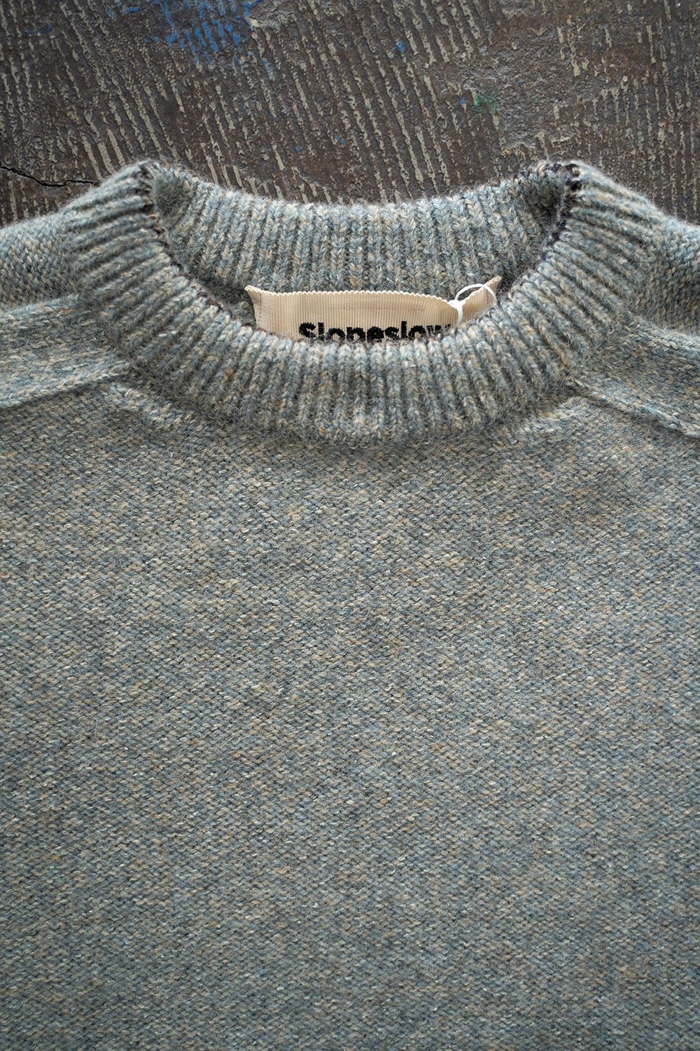 【ラスト1点】Yak/Shetland wool/Nep crew neck sweater(MIST)