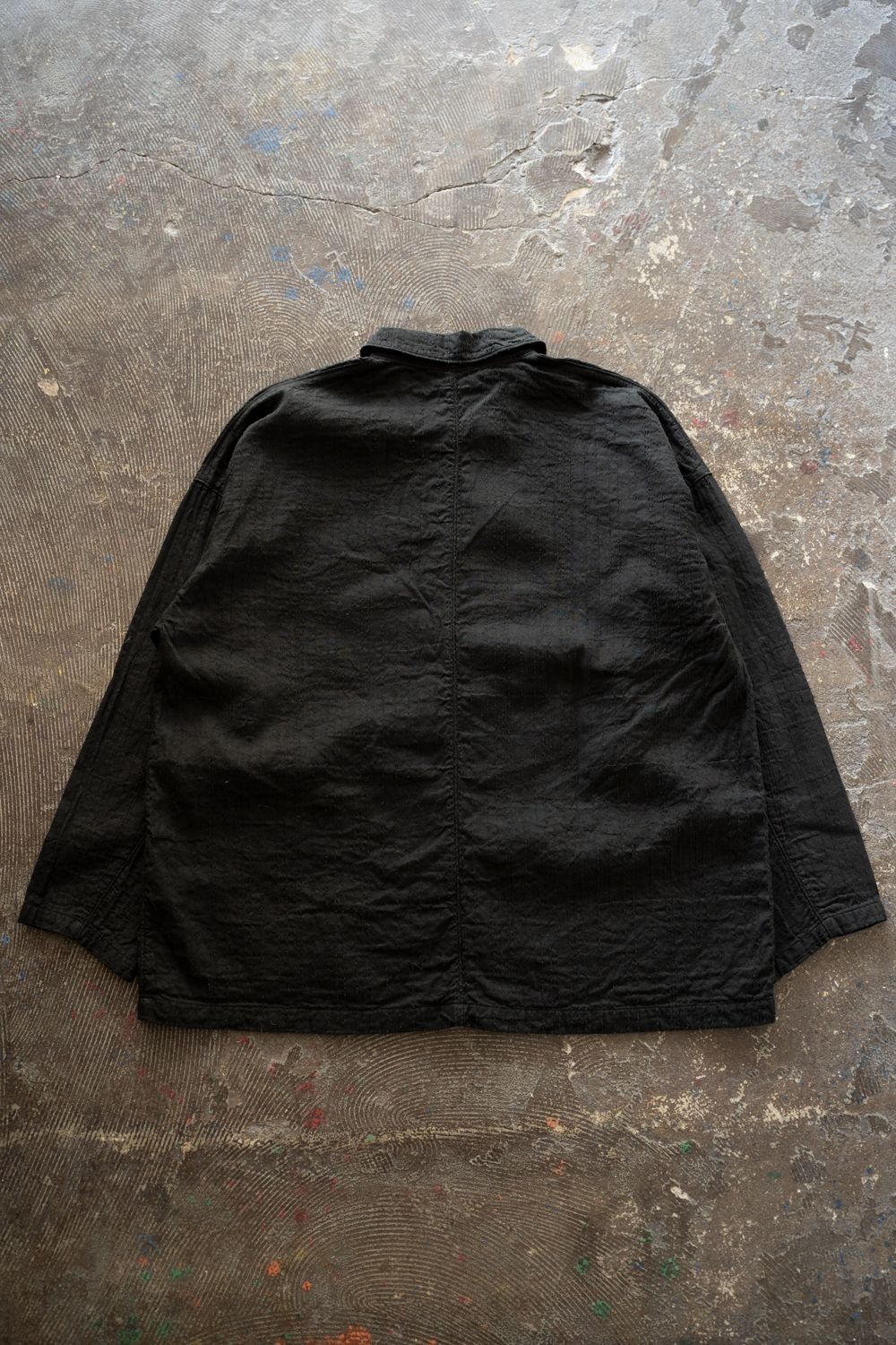 薄手刺し子織ジャケット(黒)