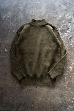 Hard twisted Shetlandwool GOB sweater(KHAKI MIX)