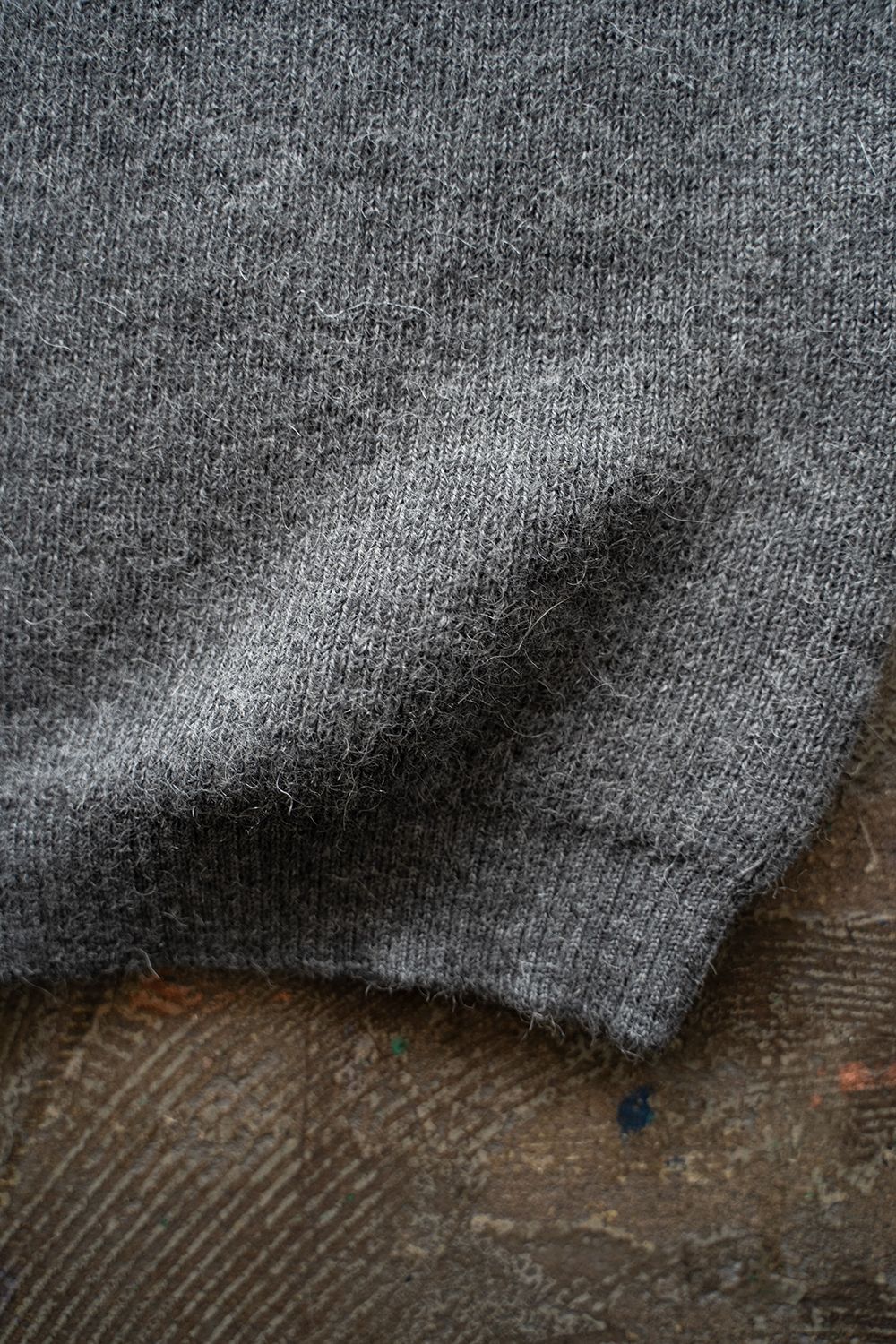 STILL BY HAND - 【24AW】アルパカ片畦編みカーディガン(GRAY