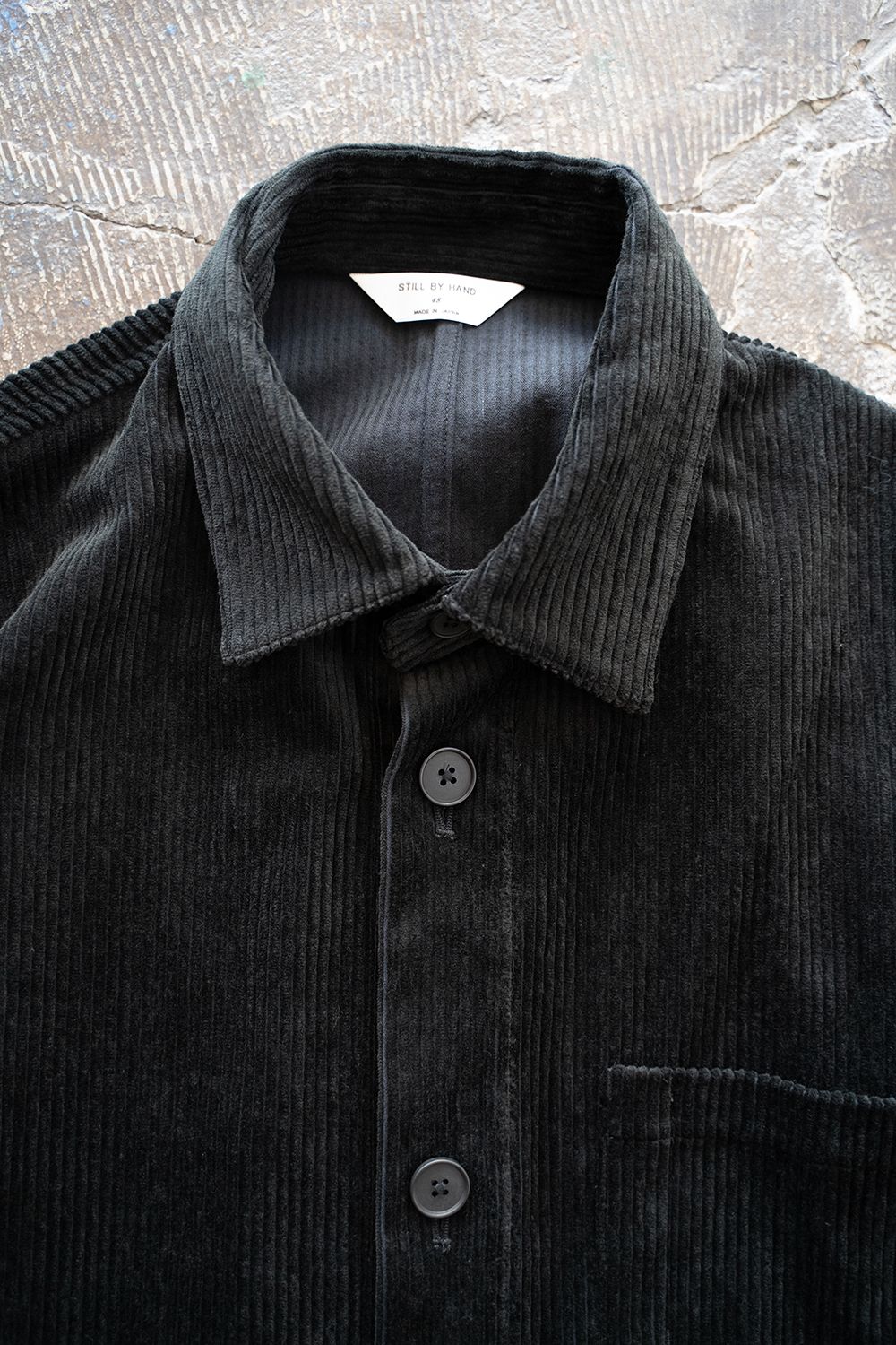 【ラスト1点】【25AW】綿×レーヨンコーデュロイシャツジャケット(BLACK)