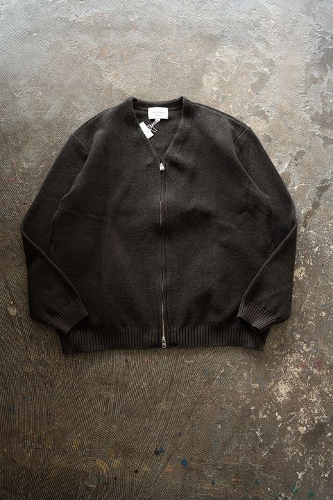 【26AW】10Gニットジップカーディガン(BROWN CHARCOAL)