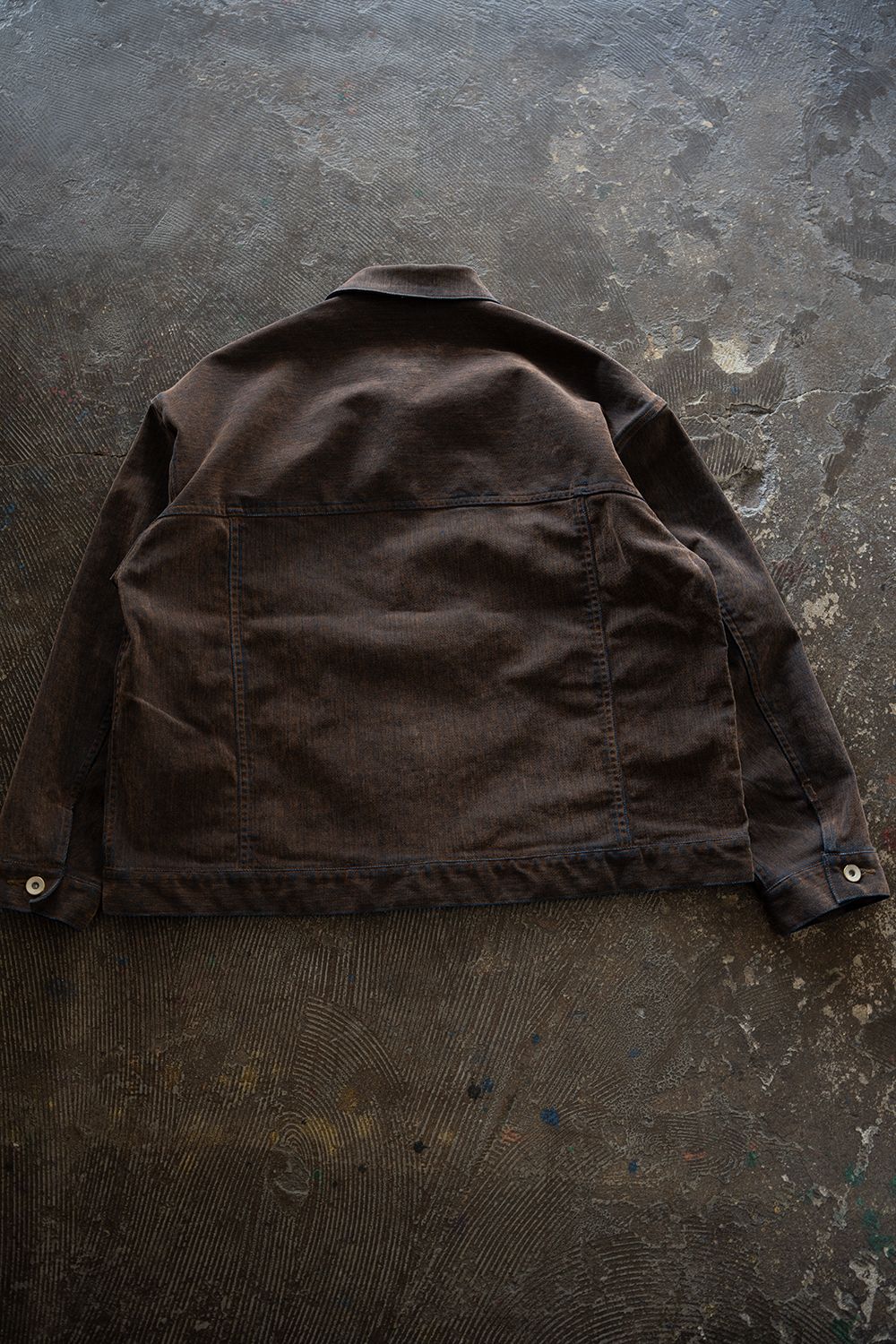 【26AW】Washed Flocked Denim Jacket(FADED BROWN)