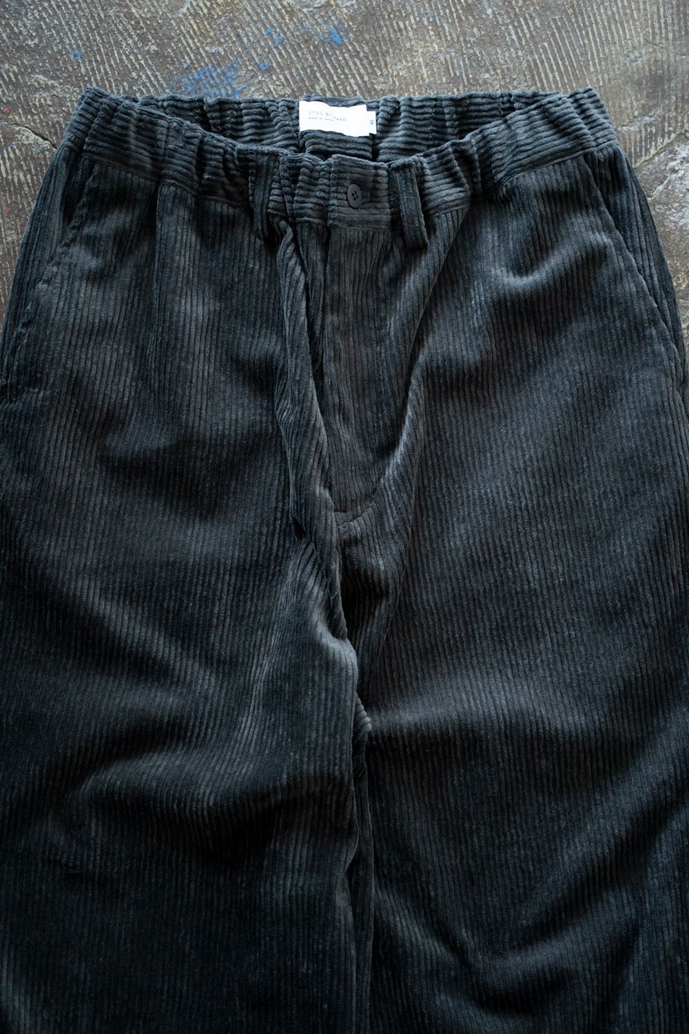 【26AW】綿×レーヨン5Wコーデュロイイージーパンツ(BLUE CHARCOAL)