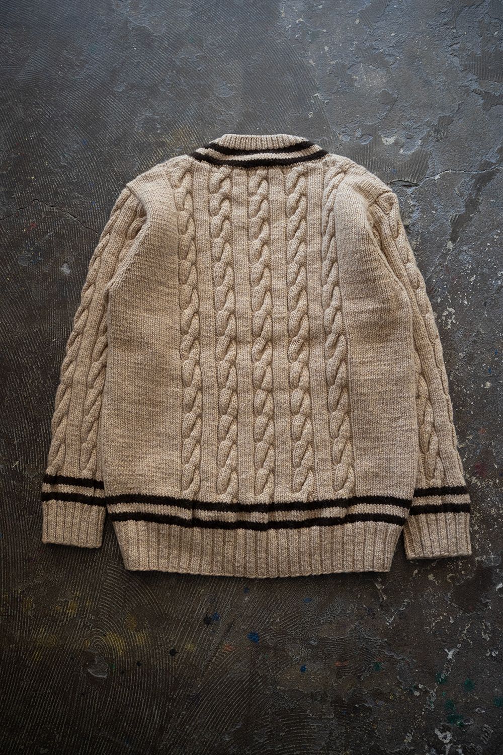 【ラスト1点】camel/cashmere HAND KNITTING cricket sweater(CAMEL)