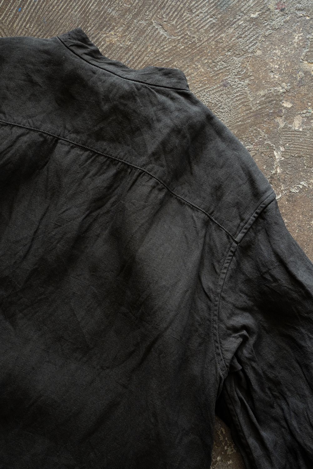 和紙大麻シャツ(柿渋×墨)