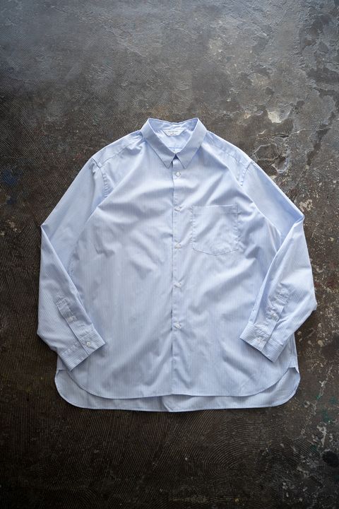 【ラスト1点】【25AW】ブロードレギュラーカラーシャツ(BLUE STRIPE)