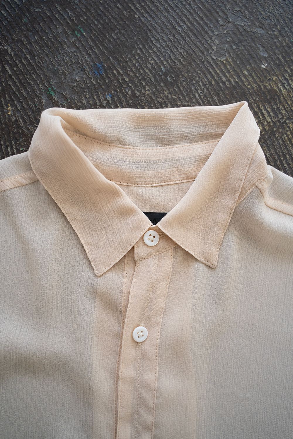 【ラスト1点】【24SS】Oversized Sheer Shirt/オーバーサイズドシアーシャツ(ECRU)