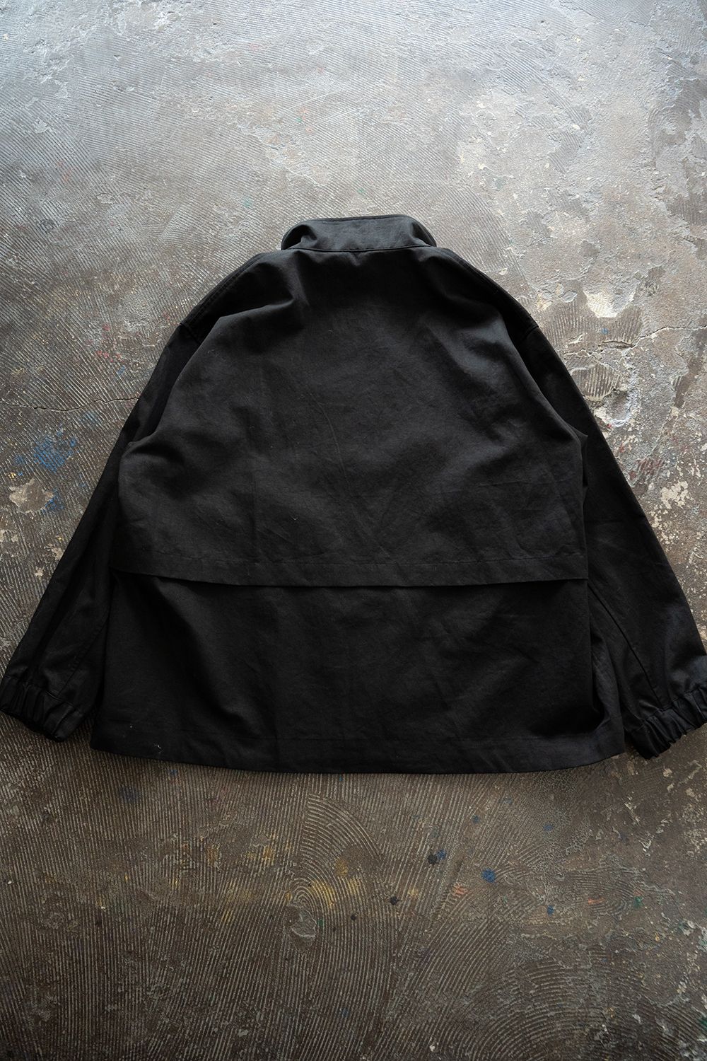 【26SS】コットン×リネンスタンドカラーブルゾン(BLACK)
