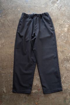 【ラスト1点】【23AW】ウール×ポリエステルイージーパンツ(NAVY STRIPE)
