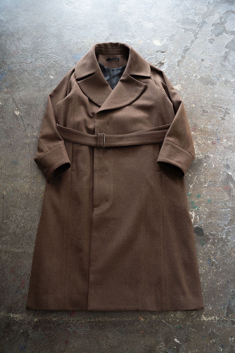 【25AW】Belted Over Coat/ベルテッドオーバーコート(BROWN)