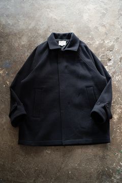 【ラスト1点】【24AW】ウールツイードステンカラーハーフコート(NAVY)