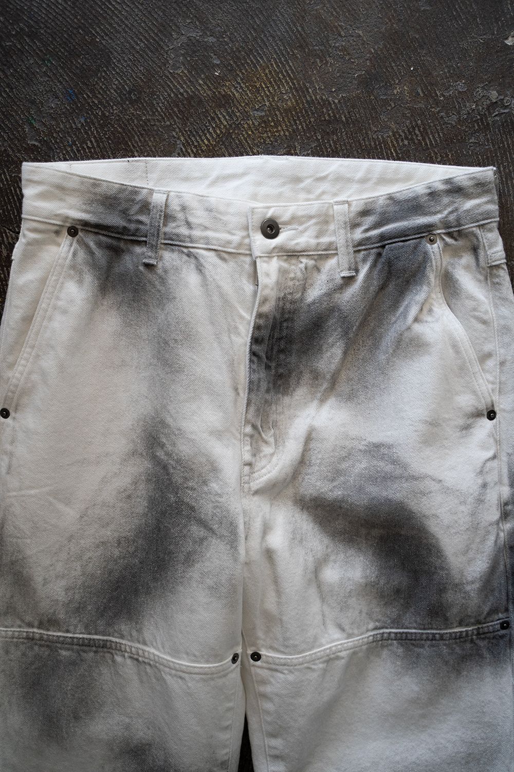 【ラスト1点】【25SS】Spray Work Denim Pants/スプレーワークデニムパンツ(WHITE×BLACK)