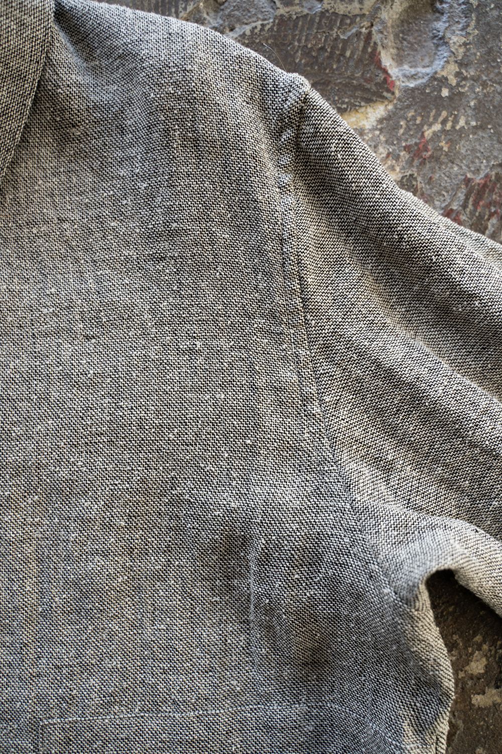 【ラスト1点】【23SS】リネン×シルクシャツブルゾン(LIGHT GRAY)