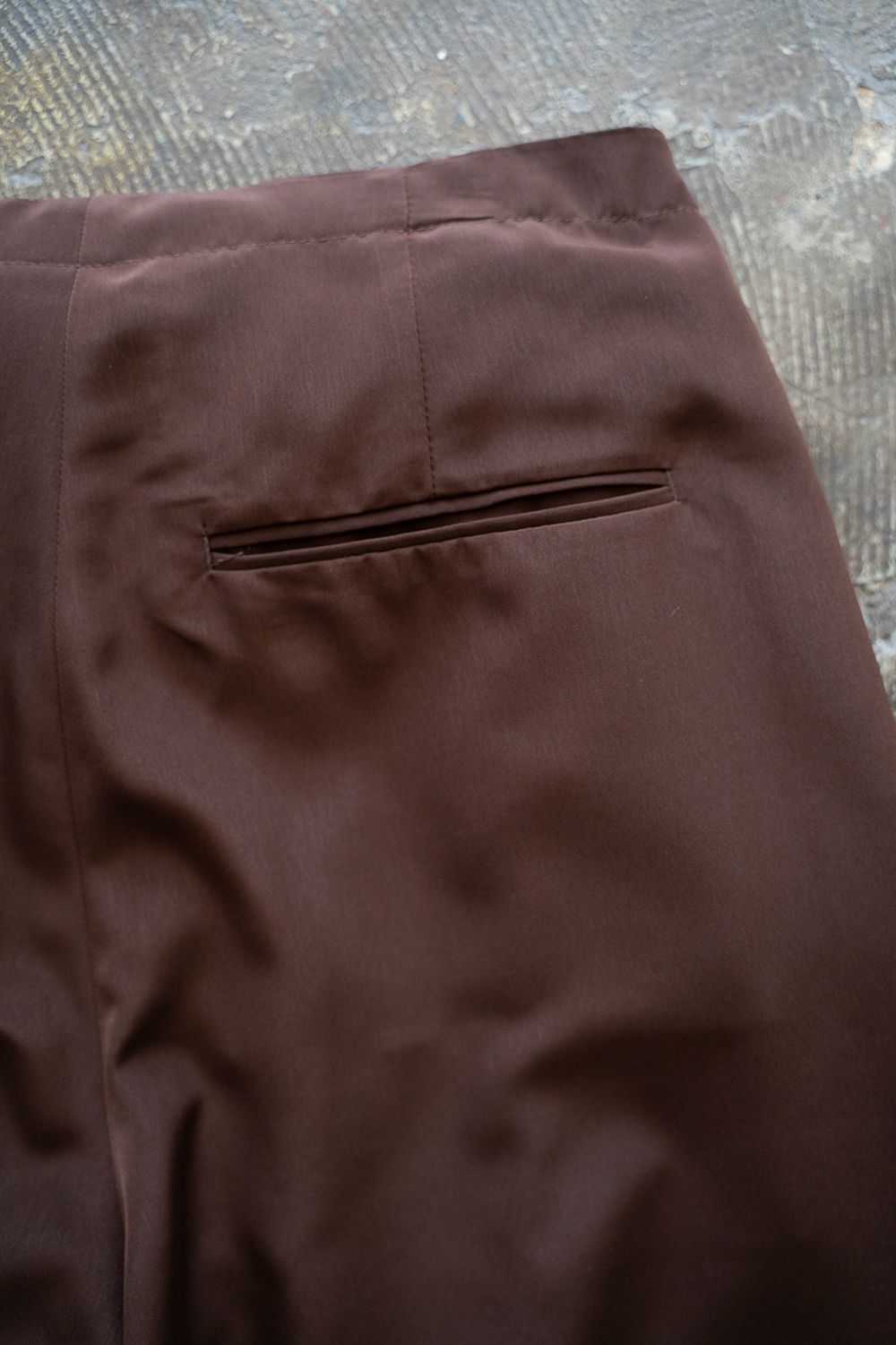 【ラスト1点】【25SS】Peached PE Gathered Pants/ピーチ加工ポリエステルギャザードパンツ(BROWN)