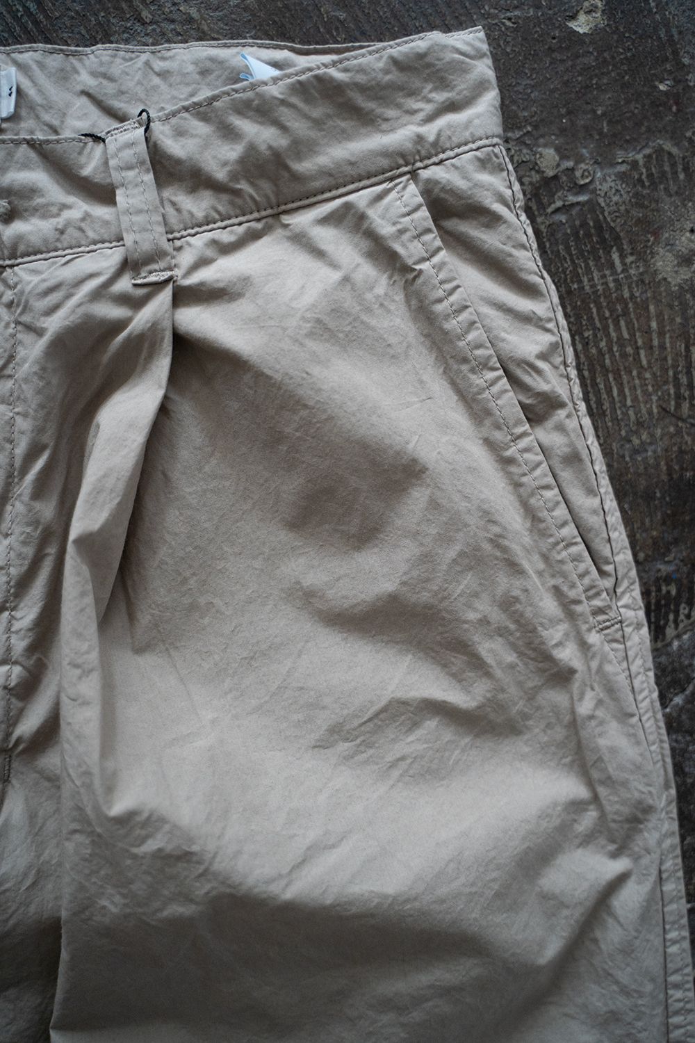 【ラスト1点】【25SS】ガーメントダイディープタックワイドパンツ(TAUPE)