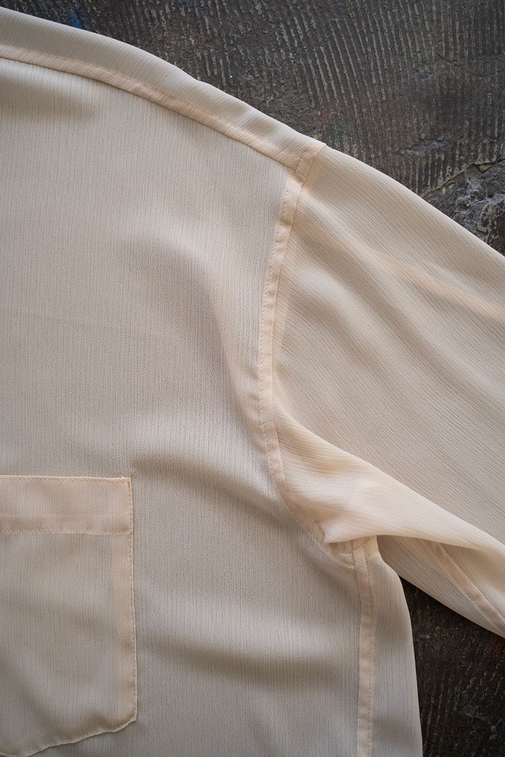 【ラスト1点】【24SS】Oversized Sheer Shirt/オーバーサイズドシアーシャツ(ECRU)