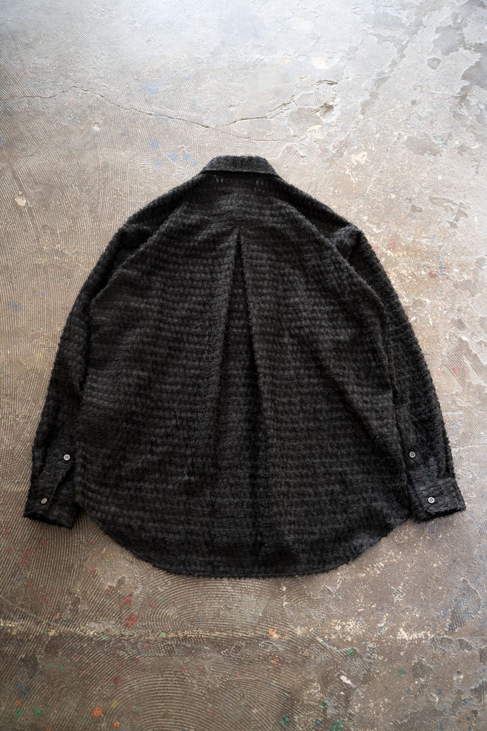 【25AW】Fuzzy Sheer L/S Shirt/ファジーシアーロングスリーブシャツ(BLACK)